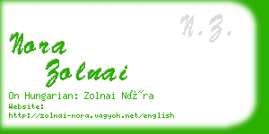 nora zolnai business card